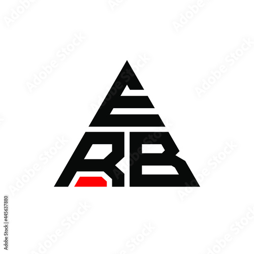 ERB triangle letter logo design with triangle shape. ERB triangle logo design monogram. ERB triangle vector logo template with red color. ERB triangular logo Simple, Elegant, and Luxurious Logo. ERB 