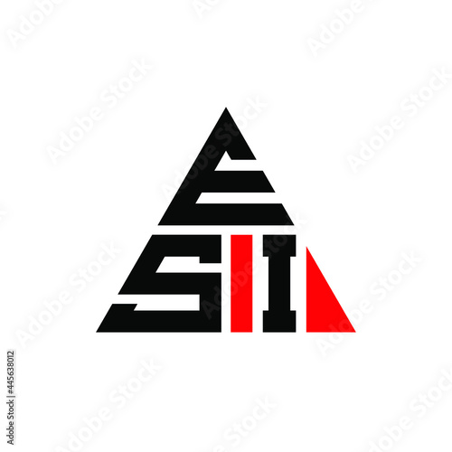 ESI triangle letter logo design with triangle shape. ESI triangle logo design monogram. ESI triangle vector logo template with red color. ESI triangular logo Simple, Elegant, and Luxurious Logo. ESI 