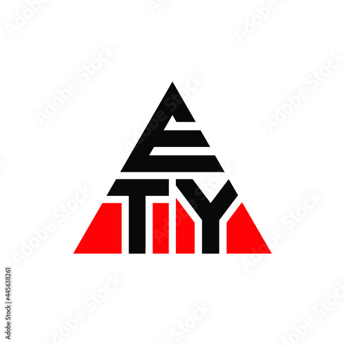 ETY triangle letter logo design with triangle shape. ETY triangle logo design monogram. ETY triangle vector logo template with red color. ETY triangular logo Simple, Elegant, and Luxurious Logo. ETY 