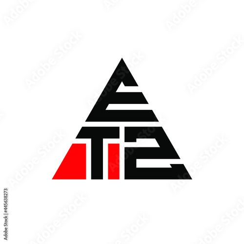 ETZ triangle letter logo design with triangle shape. ETZ triangle logo design monogram. ETZ triangle vector logo template with red color. ETZ triangular logo Simple, Elegant, and Luxurious Logo. ETZ 