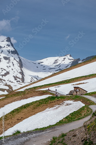 Hiking Trekking Path - Outdoors - First Mountain with Snow, Grindelwald, Switzerland - Swiss Alps Mountains - Jungrau Region, Bernese Oberland photo