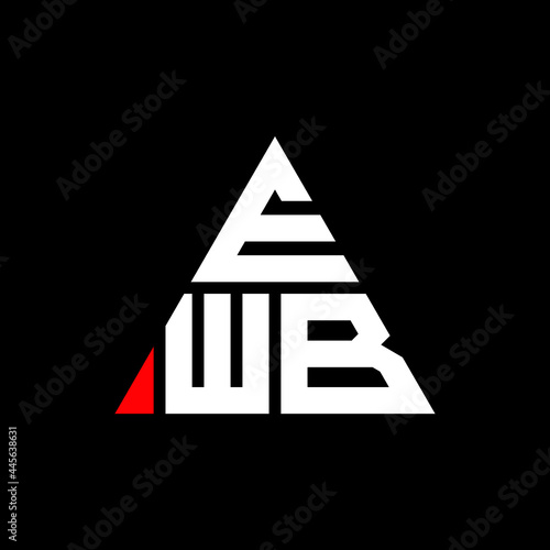 EWB triangle letter logo design with triangle shape. EWB triangle logo design monogram. EWB triangle vector logo template with red color. EWB triangular logo Simple, Elegant, and Luxurious Logo. EWB 
