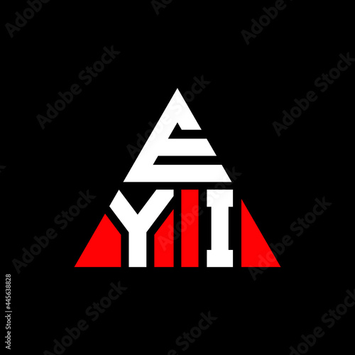 EYI triangle letter logo design with triangle shape. EYI triangle logo design monogram. EYI triangle vector logo template with red color. EYI triangular logo Simple, Elegant, and Luxurious Logo. EYI 