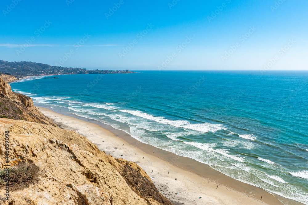 The beautiful California coast near blacks beach in San Diego County, California. A wonderful cloudless day! The beautiful California coast near blacks beach in San Diego County, California. A wonderful cloudless day!