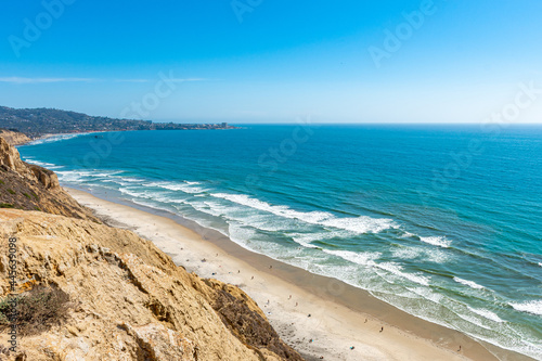 The beautiful California coast near blacks beach in San Diego County, California. A wonderful cloudless day! © Micaiah