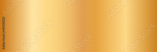 long gold ribbon banner with gold frame on white background