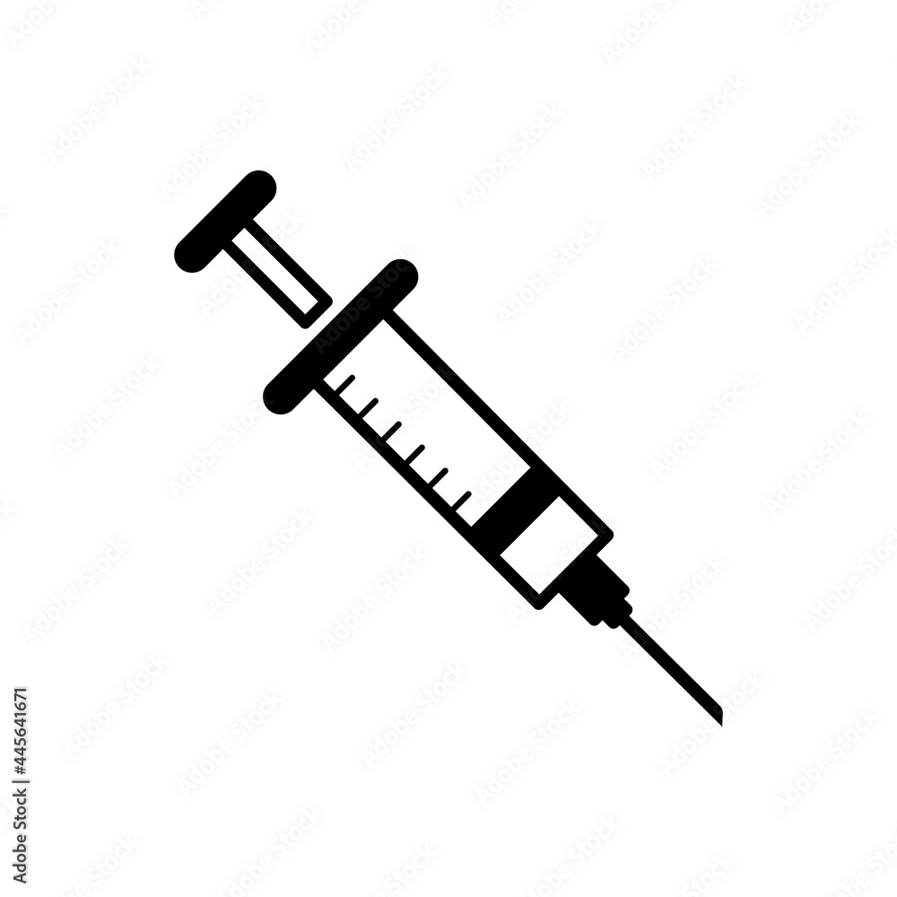 Syringe icon in trendy flat design Syringe icon in trendy flat design