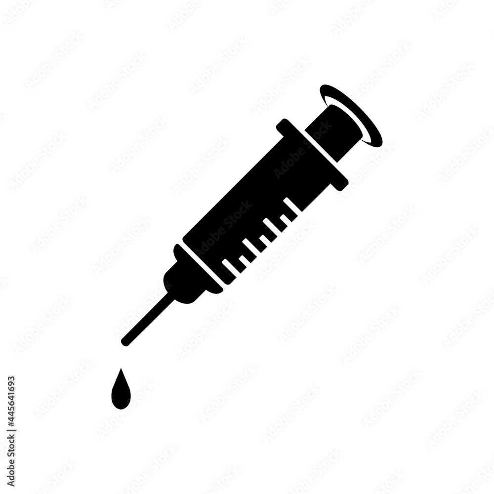 Syringe icon in trendy flat design Syringe icon in trendy flat design