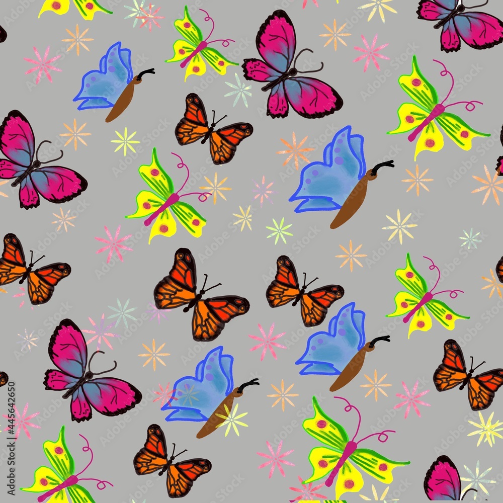 seamless pattern with butterflies