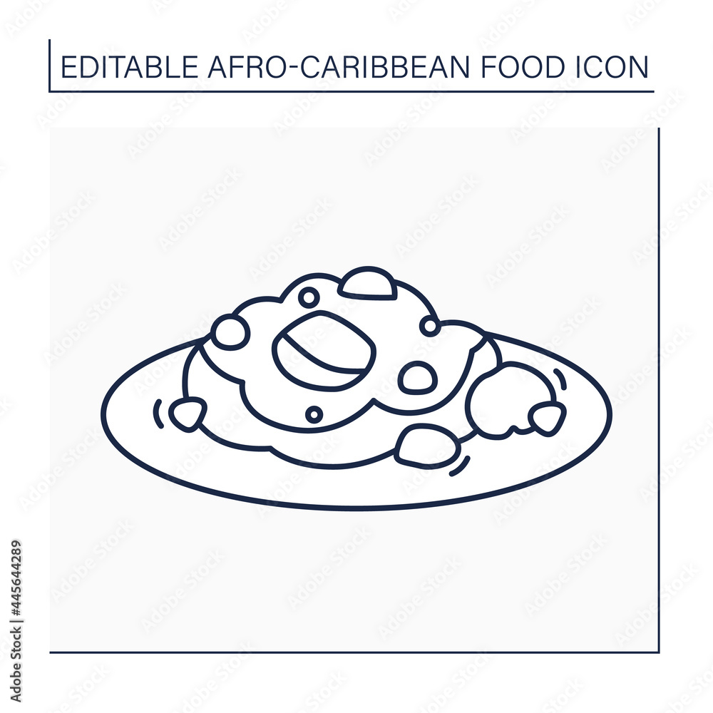 Oxtail line icon. Slow-cooked meat as stew, braised. Traditional dish. Afro-Caribbean food.Local food concept. Isolated vector illustration. Editable stroke Oxtail line icon. Slow-cooked meat as stew, braised. Traditional dish. Afro-Caribbean food.Local food concept. Isolated vector illustration. Editable stroke