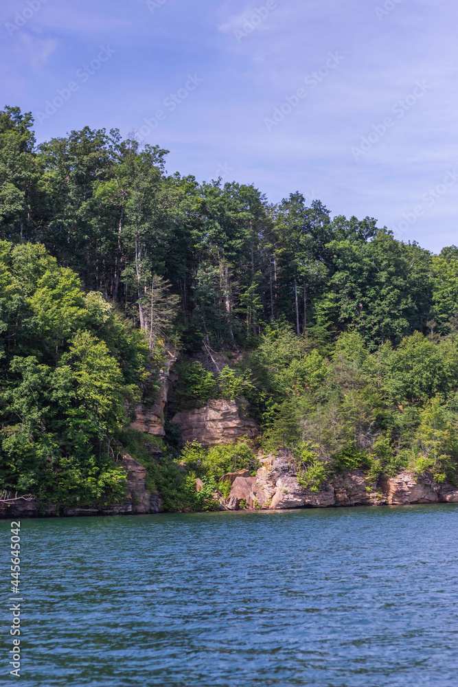 Massive Rock Wall Overlooking Summersville Lake in Summersville, West Virginia