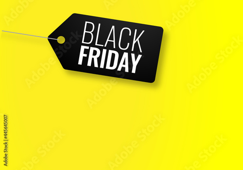 Black friday banner on yellow background.