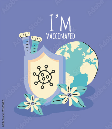 i am vaccinated lettering