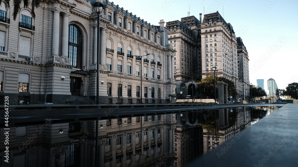 reflection of historic building in the city of Buenos Aires