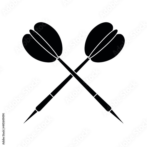 Vector flat crossed darts isolated on white background