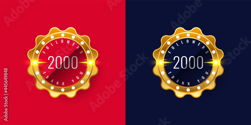 Thank You 2000 Followers with gold emblem