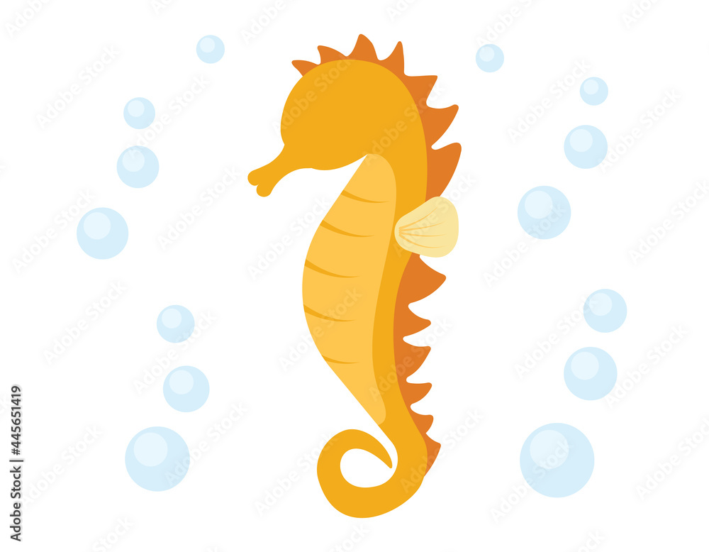 Beautiful seahorse cartoon vector illustration Free Vector