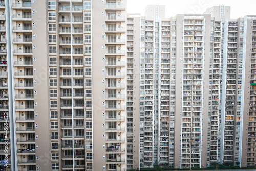 Scenic view of residential buildings in Noida, India photo
