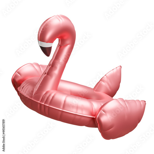 Inflatable Flamingo White Background Isolated 3D Rendering © natanaelginting