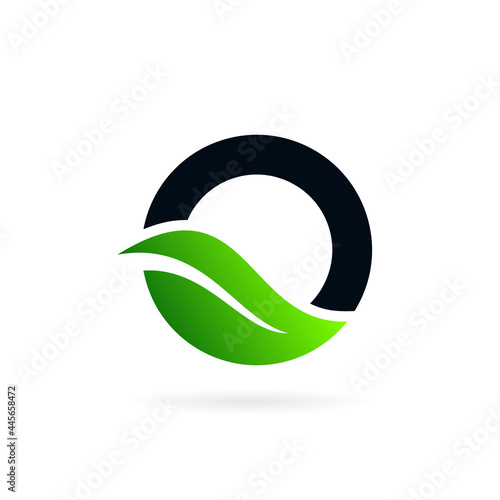 circle leaf vector logo design