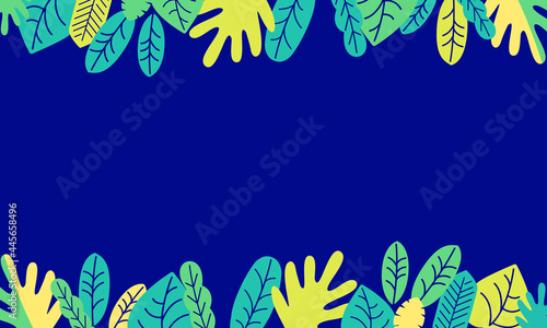 ボタニカル・リーフのグラフィックフレーム素材	
