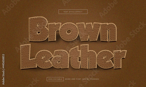 Brown Leather text effect editable premium free download
