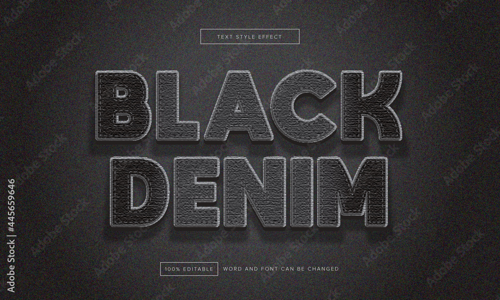 Black Denim Text Effect editable premium free download Stock Vector | Adobe  Stock