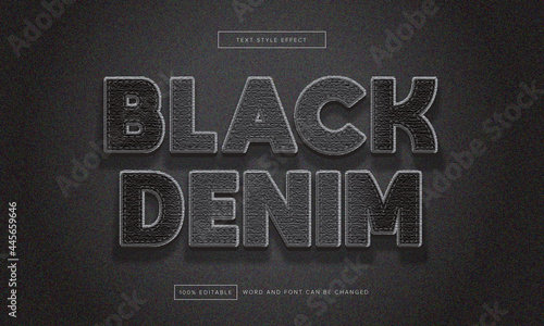 Black Denim Text Effect editable premium free download
