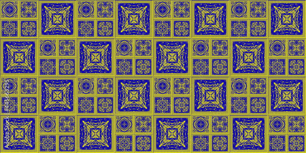 Fototapeta premium Neon Mosaic Tile Background. Seamless texture. Disco stile.