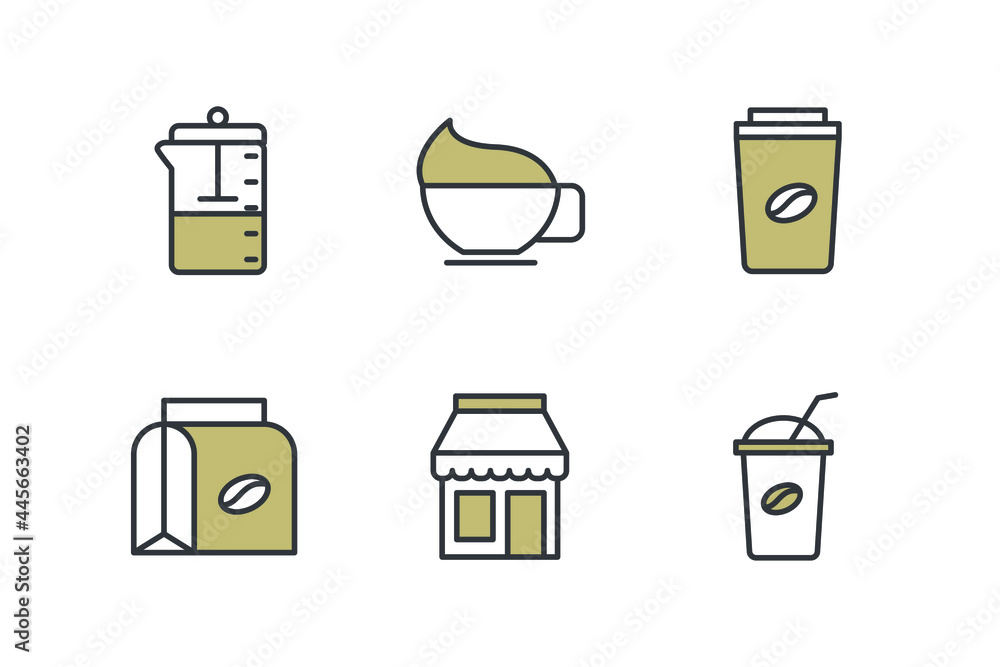 coffee set icon, isolated coffee set sign icon, vector illustration coffee set icon, isolated coffee set sign icon, vector illustration