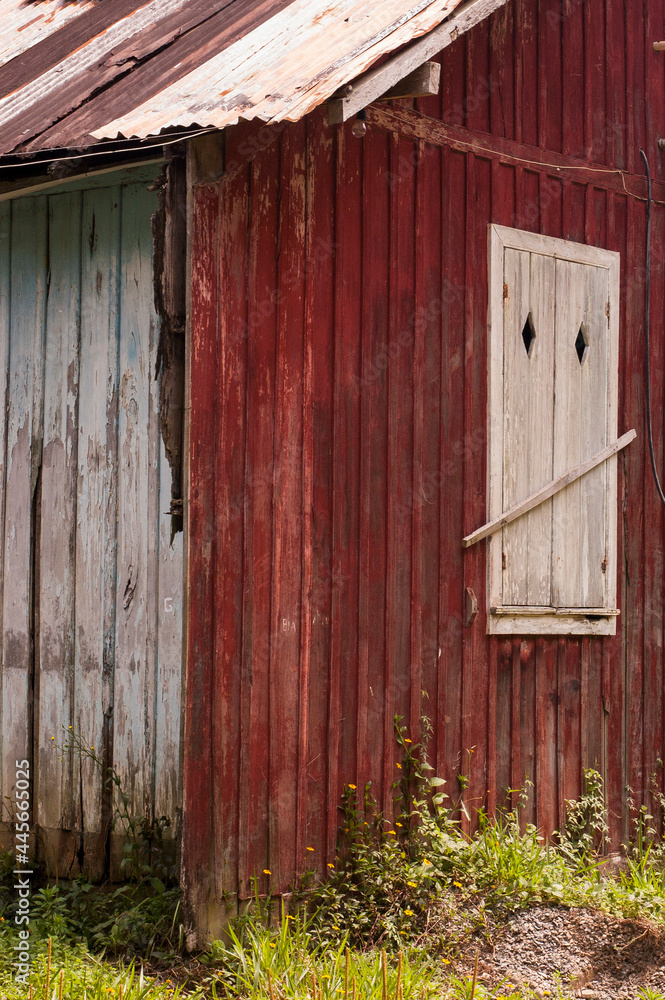 rustic barn made of planks and with peeled rustic barn made of planks and with peeled