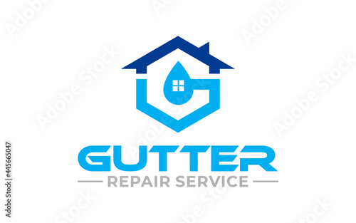 Illustration graphic vector of gutter installation and repair service logo design template