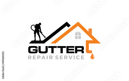 Illustration graphic vector of gutter installation and repair service logo design template