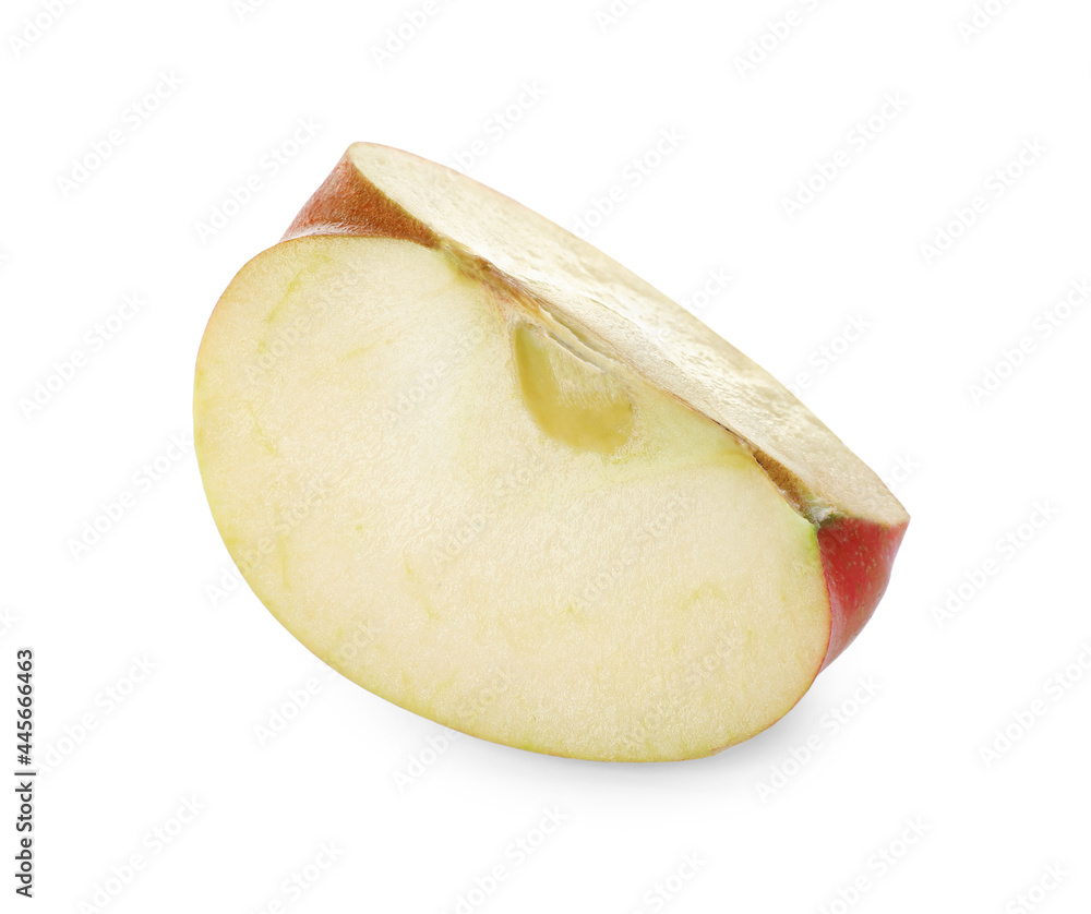Slice of juicy apple on white background Slice of juicy apple on white background