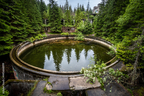 Ruins of old tin mine in Ore Mountains photo