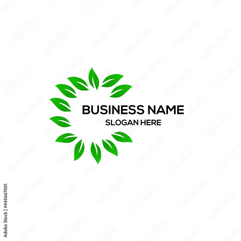Leaf logo design concept circle good for your company or your business Leaf logo design concept circle good for your company or your business