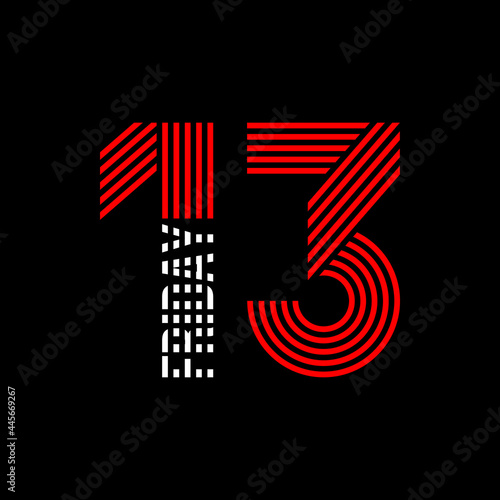 friday 13, vector poster with black background