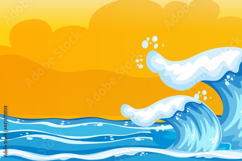 abstract of ocean waves on yellow background