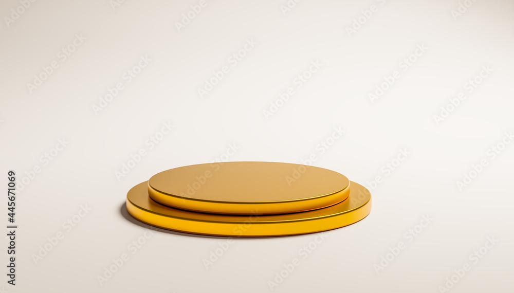 Gold podium for ceremony and showcase with coppy space Gold podium for ceremony and showcase with coppy space
