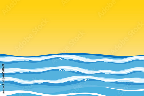abstract of ocean waves on yellow background