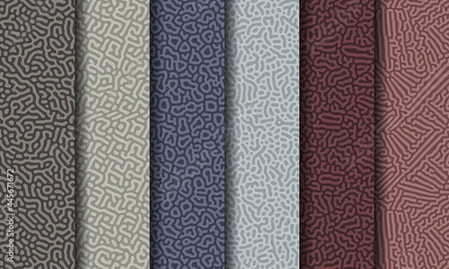 Collection of turing abstract seamless pattern. Premium Vector