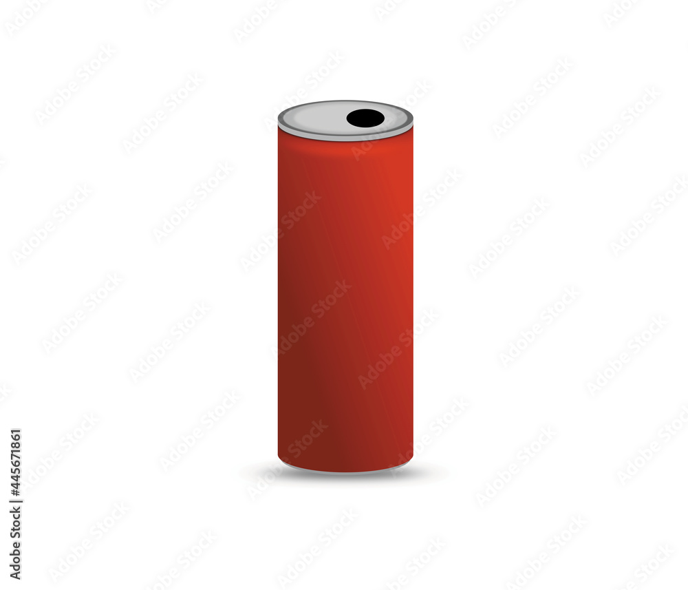 Realistic 250 ml of aluminium blank red thin can isolated on white background. Vector illustration. Realistic 250 ml of aluminium blank red thin can isolated on white background. Vector illustration.