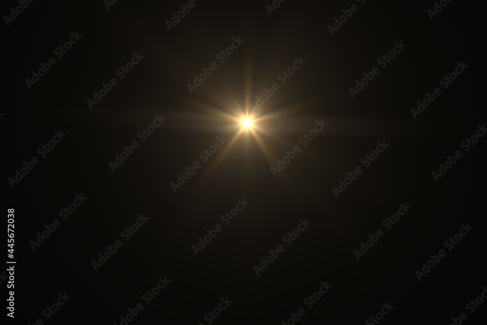 Natural, Sun flare on the black background