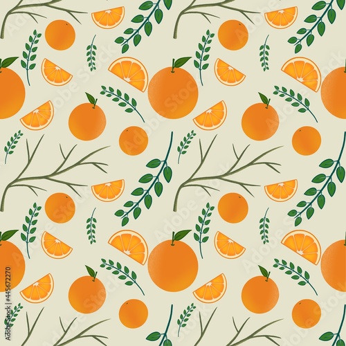 seamless orange fruit wallpaper and background.