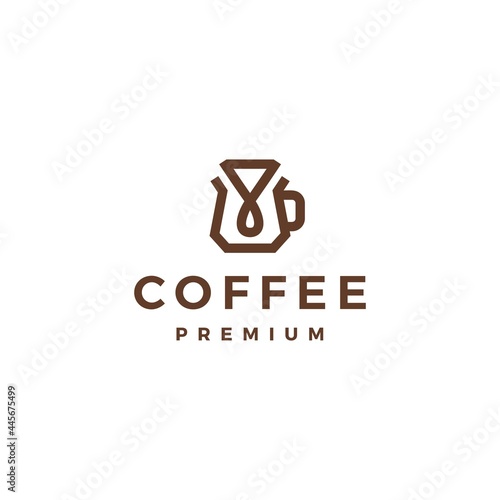 coffee paper filter dripper logo vector icon illustration