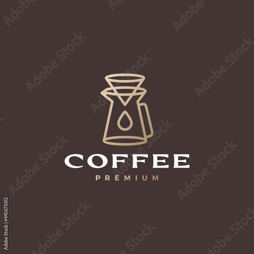 coffee paper filter dripper logo vector icon illustration