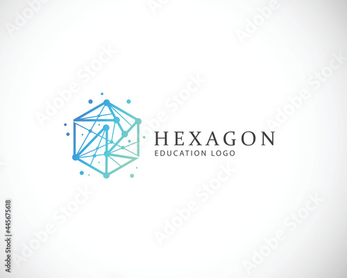 hexagon logo creative design concept digital system