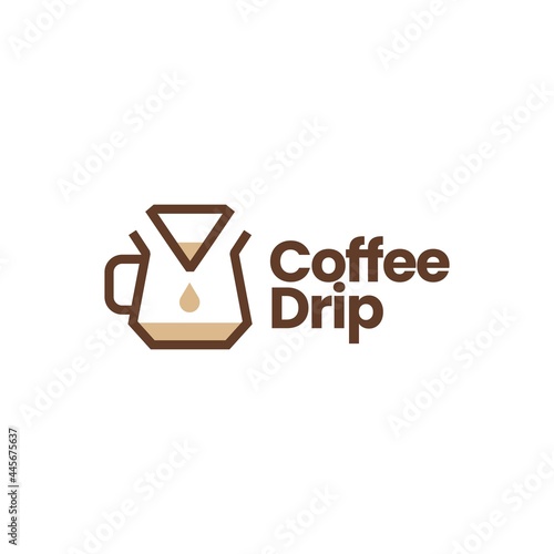 coffee paper filter dripper logo vector icon illustration