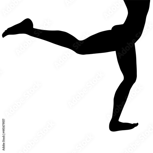 Silhouette of a running girl isolated on a white background. Vector illustration
