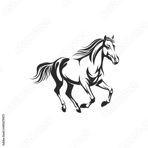 Horse vector illustration with black colour design